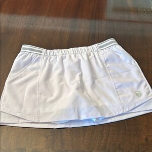 Lucky in Love x K-Swiss White Tennis Skirt with Black Trim